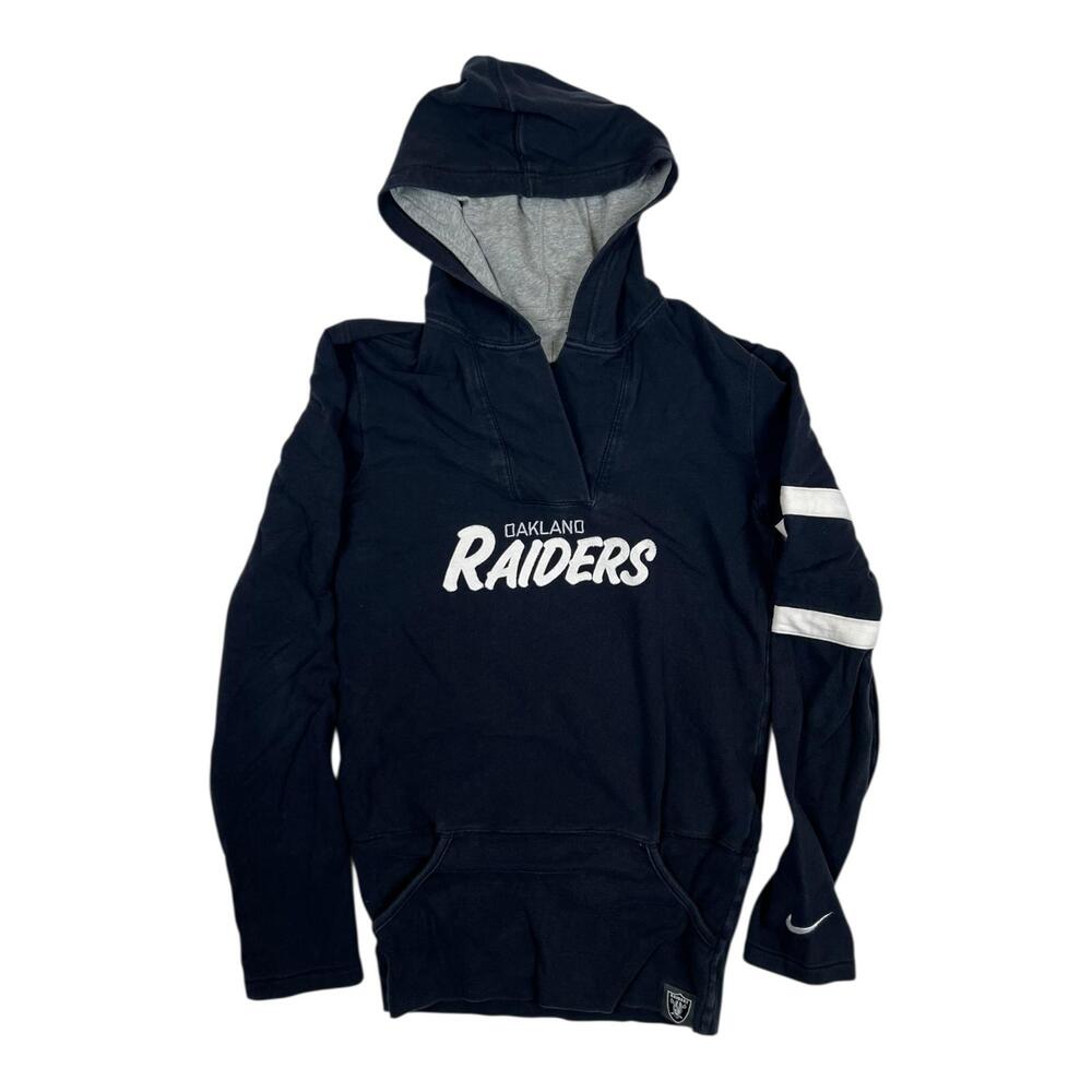 Nike Oakland Raiders Hoodie Sweatshirt Women's Medium Black NFL Football Stripes